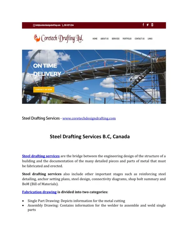 Steel Drafting Services B.C, Canada