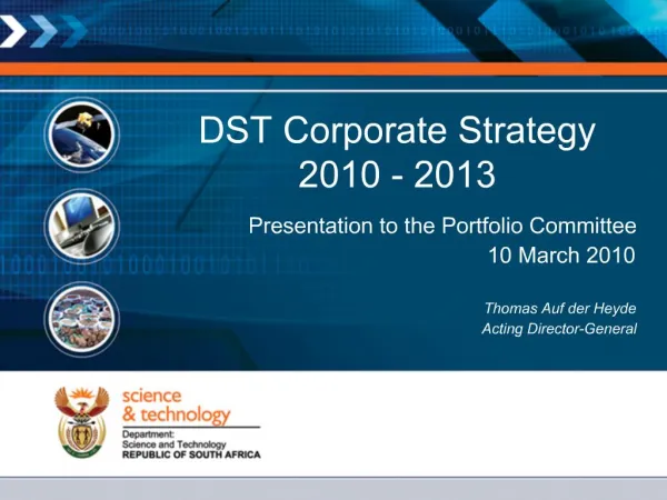DST Corporate Strategy 2010 - 2013