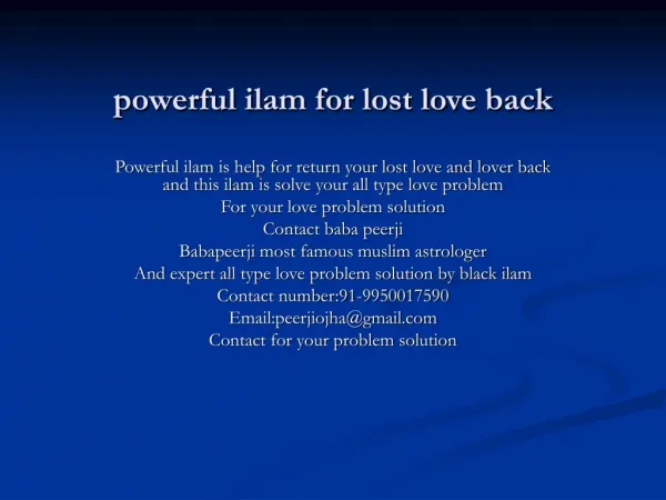 powerful ilam for lost love back