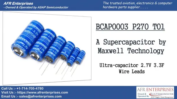 BCAP0003 P270 T01 Ultra Capacitor by Maxwell Technologies - AFR Enterprises