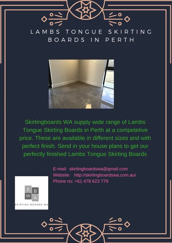 Lambs Tongue Skirting Boards in Perth