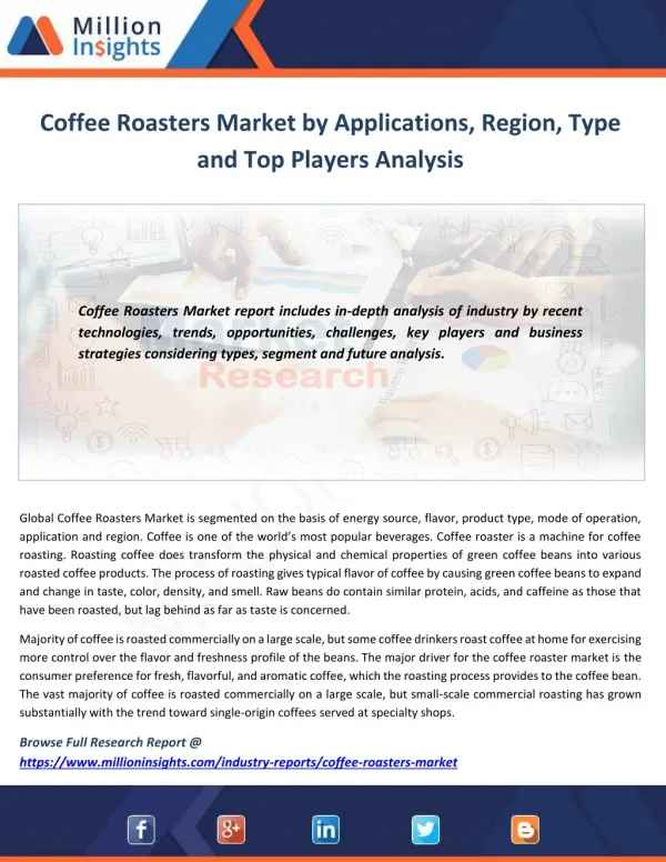 Coffee Roasters Market Share, Market Size, Market Trends and Analysis 2021