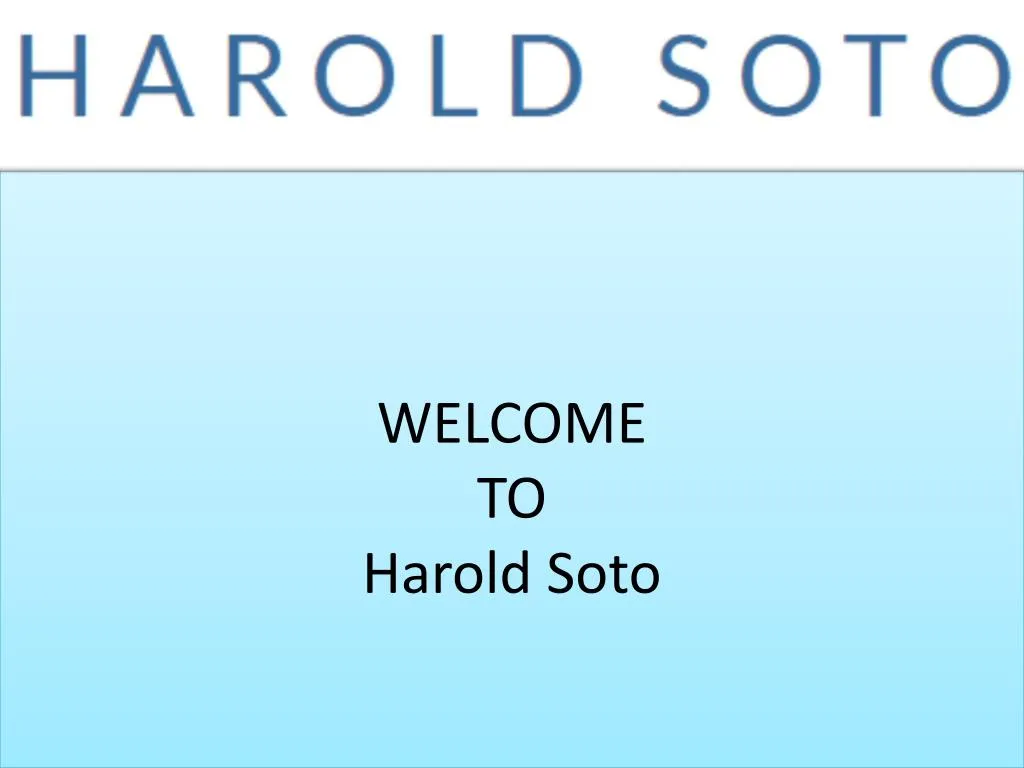 welcome to harold soto