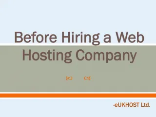 Before Hiring a Web Hosting Company - slide 1