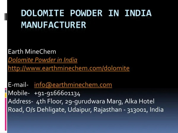 Dolomite Powder in India Manufacturer