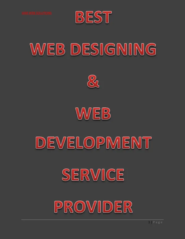 Best web Designing and Web Development Service Provider