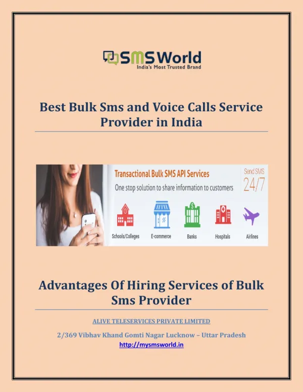 Best Bulk Sms and Voice Calls Service Provider in India