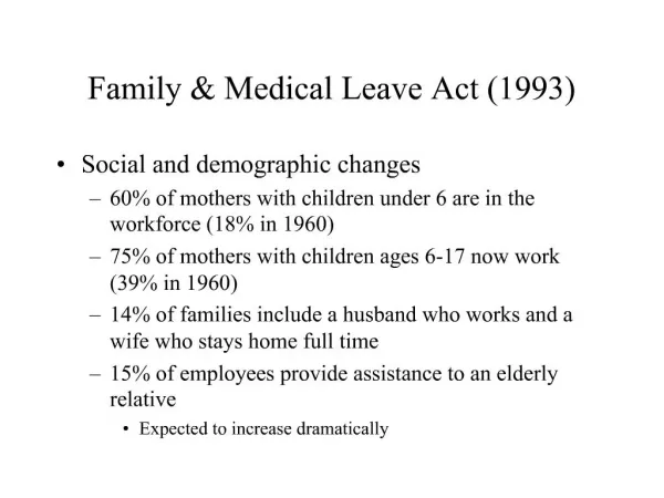 Family Medical Leave Act 1993