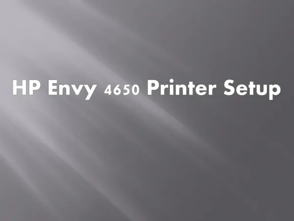 HP Envy 4650 Printer Setup