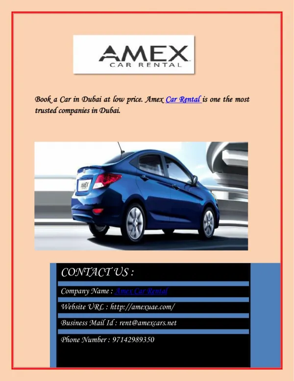 Provide the most satisfying car rental Dubai service