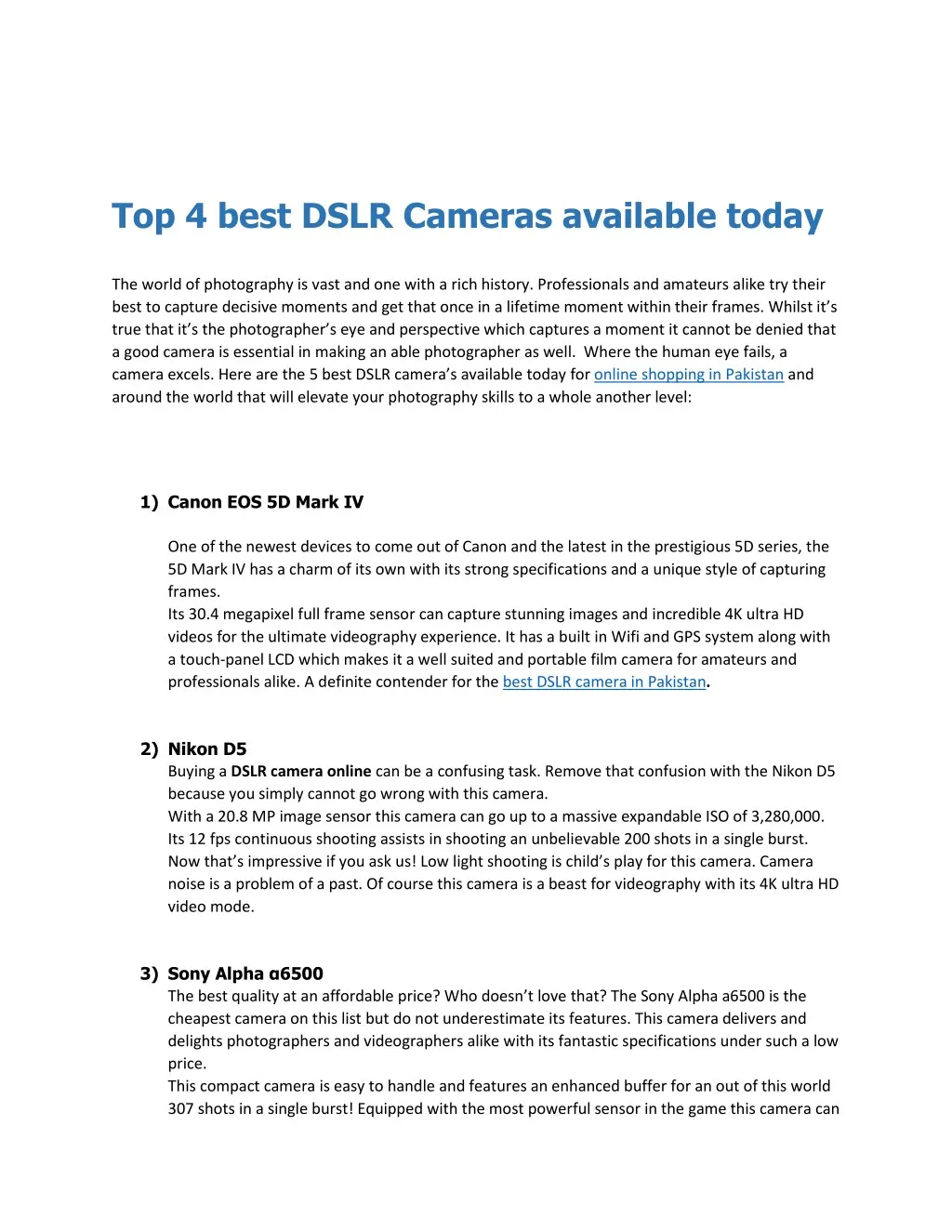top 4 best dslr cameras available today