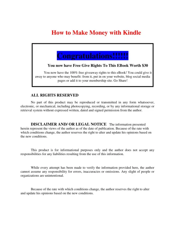 How to Make Money with Kindle