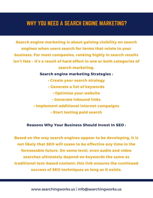 Why You Need A Search Engine Marketing?