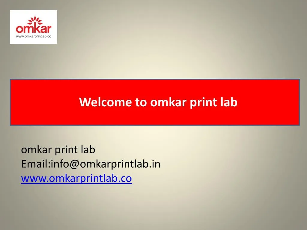 welcome to o mkar print lab