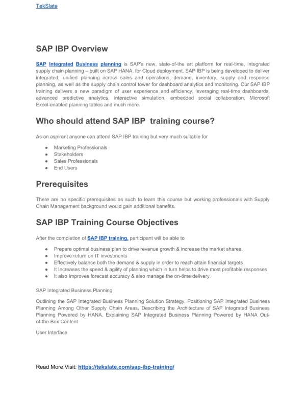 Accelerate Your Career With SAP IBP Training