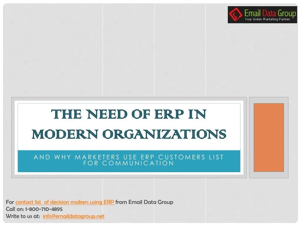 the need of erp in the need of erp in modern