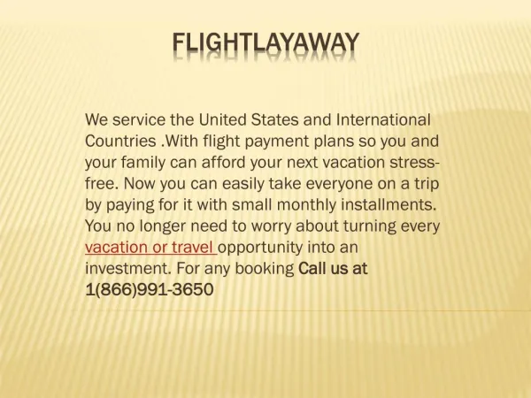 Flightlayaway - Family Layaway Vacations Plans and Packages