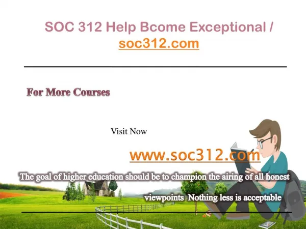 SOC 312 Help Bcome Exceptional / soc312.com