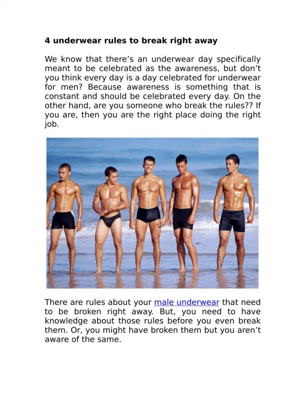4 underwear rules to break right away