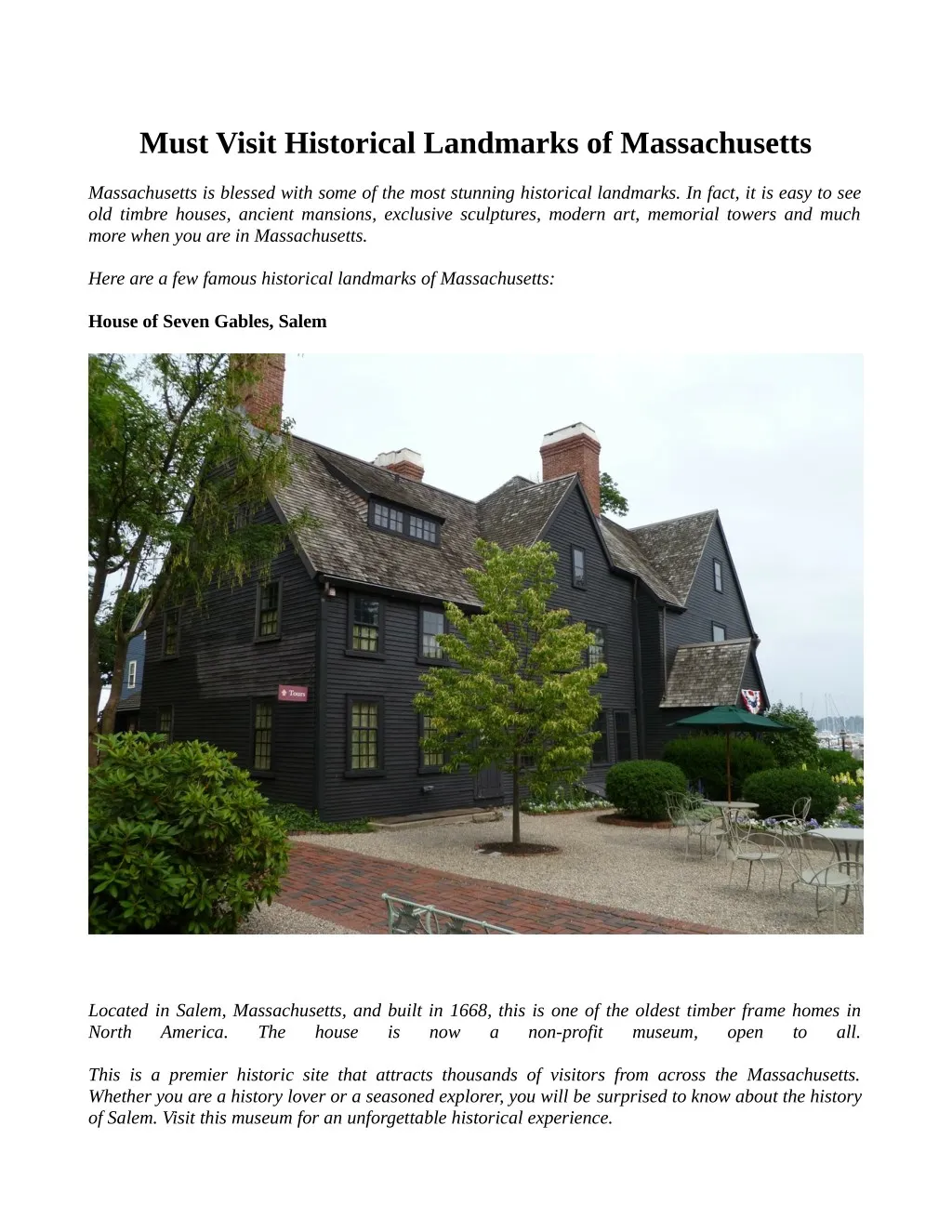 must visit historical landmarks of massachusetts