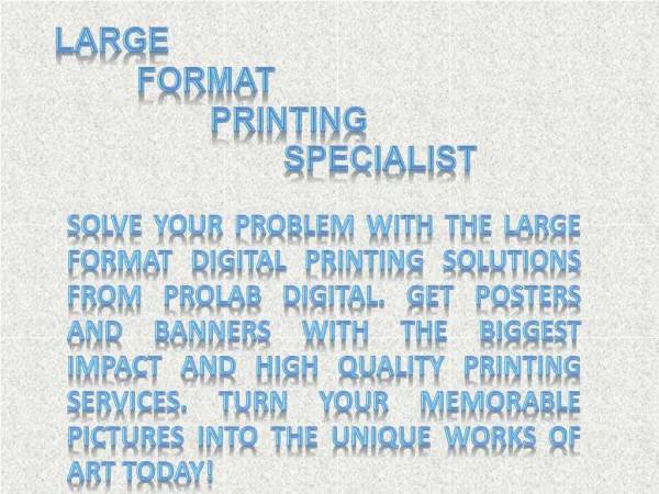 LARGE FORMAT PRINTING SPECIALIST