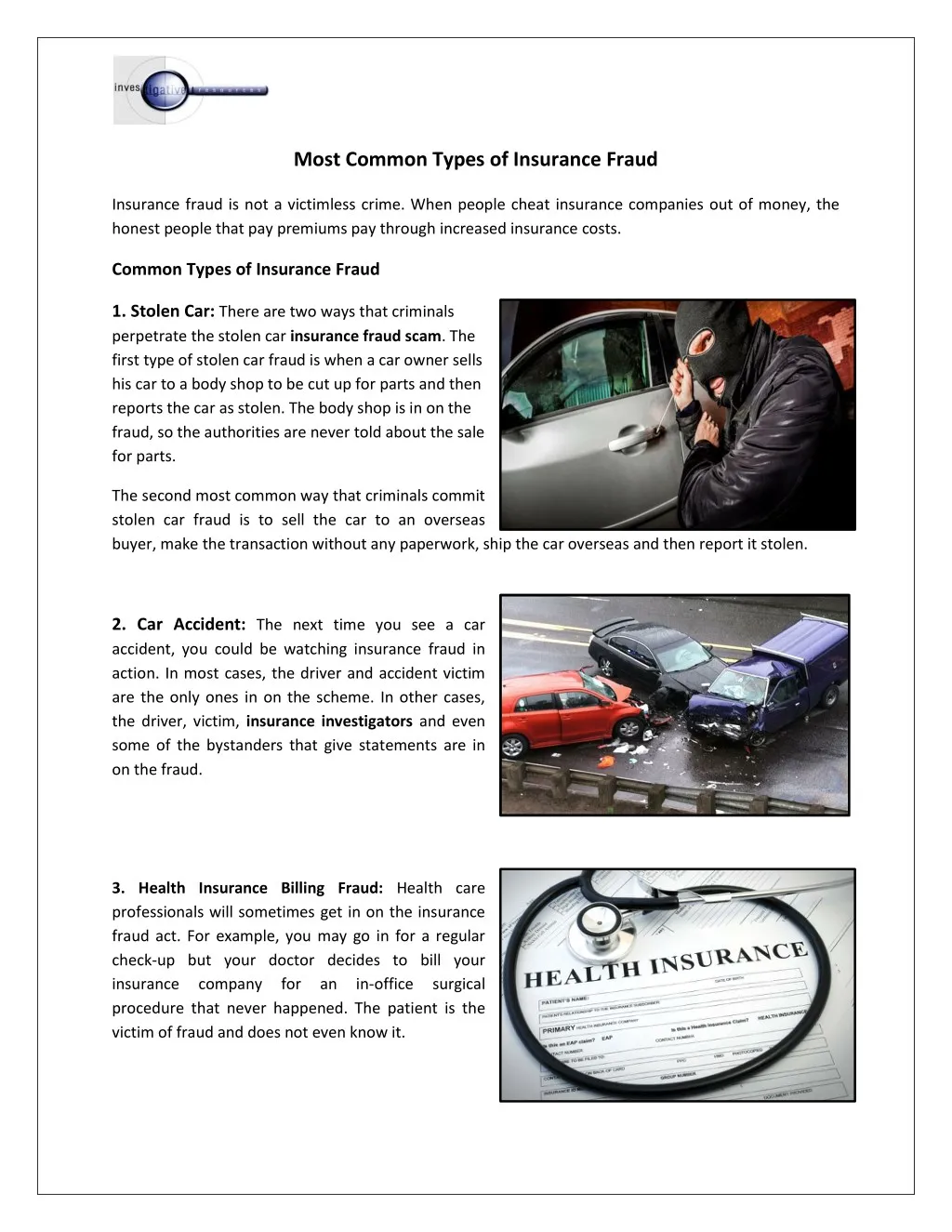 most common types of insurance fraud