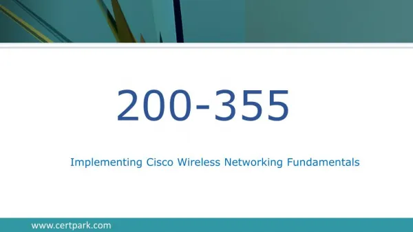 Certpark Cisco 200-355 Exam Latest Dumps