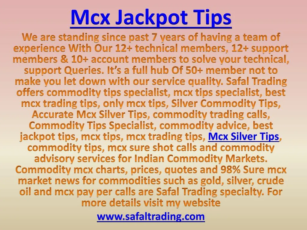 mcx jackpot tips