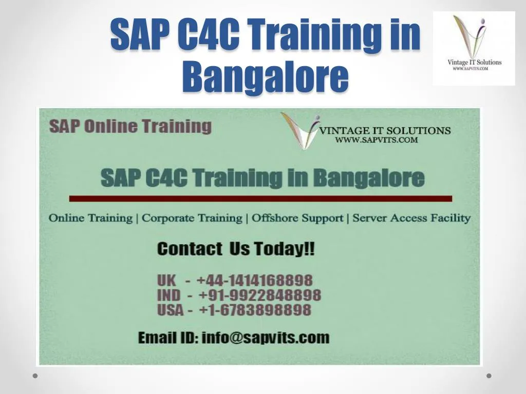 sap c4c training in bangalore
