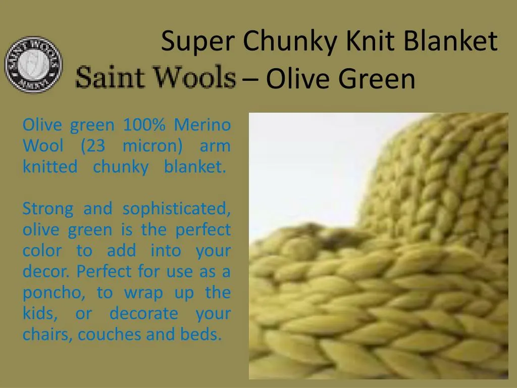 super chunky knit blanket olive green