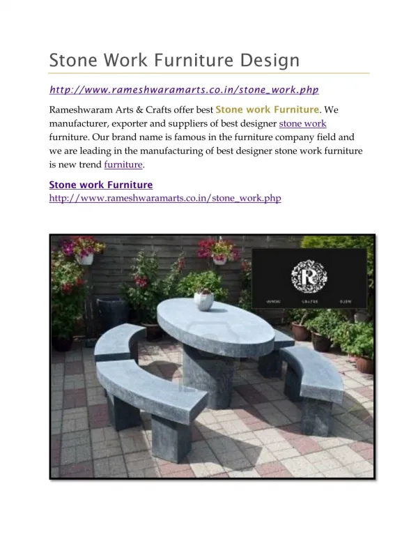 Stone Work Furniture Design