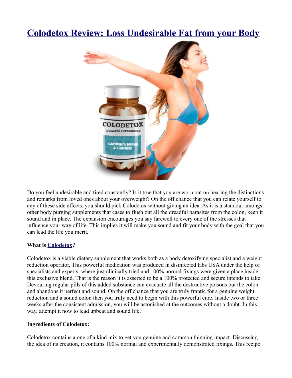 colodetox review loss undesirable fat from your