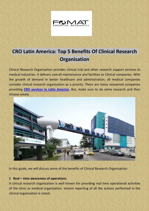 Top 5 Benefits Of Clinical Research Organisation