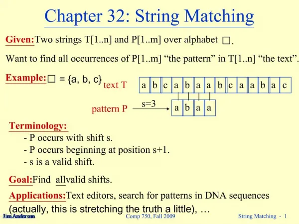 Chapter 32: String Matching
