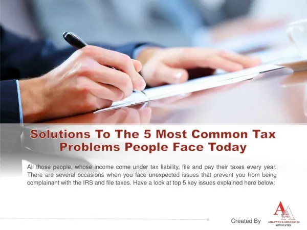 Solutions to the 5 Most Common Tax Problems People Face Today