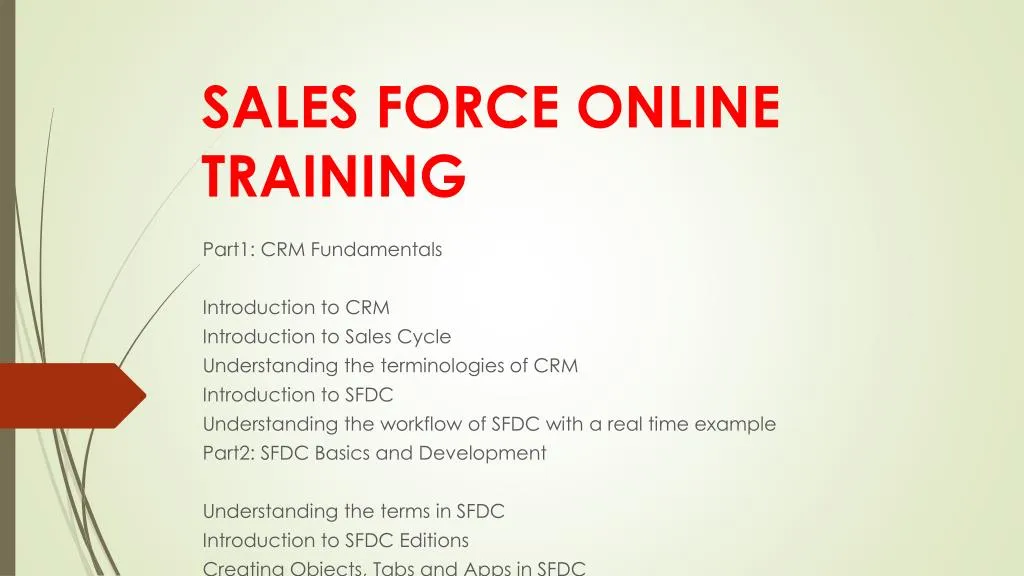 sales force online training