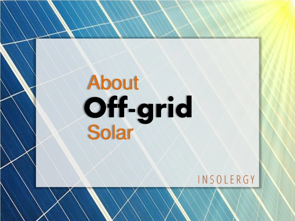 about off grid solar