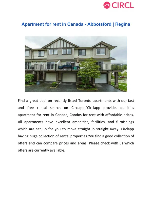 Apartment for rent in Canada - Abbotsford | Regina