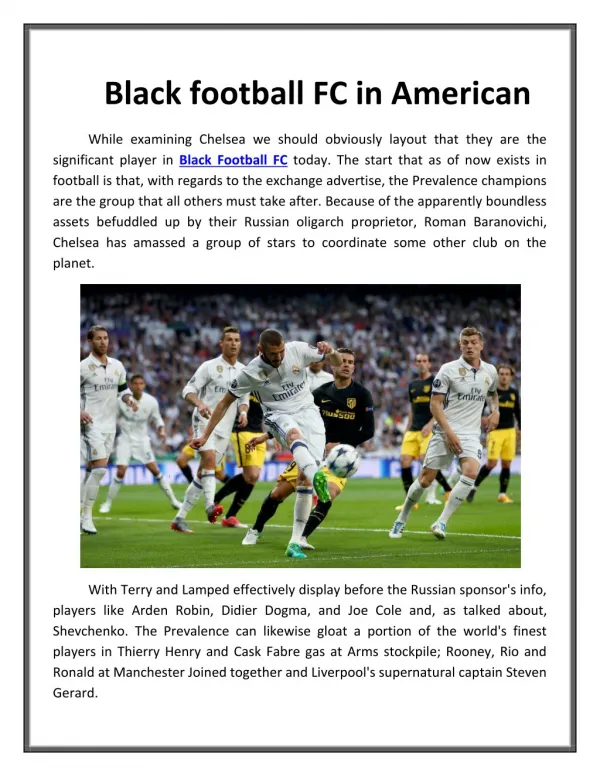 Black football FC in American
