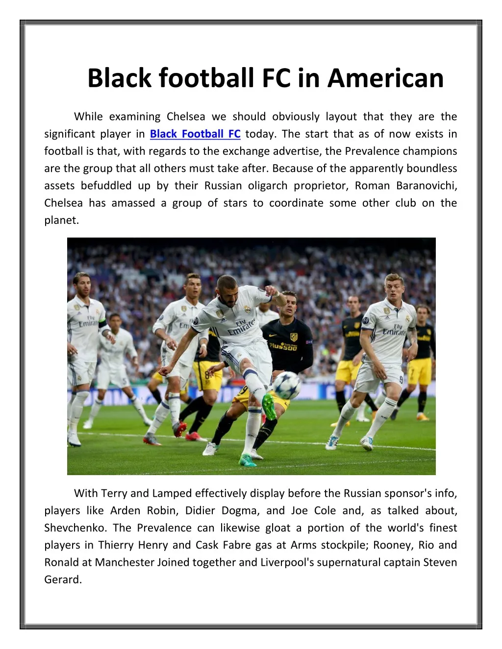 black football fc in american
