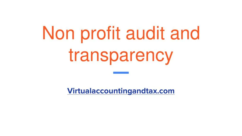 non profit audit and transparency