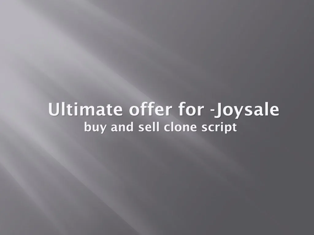 ultimate offer for joysale ultimate offer
