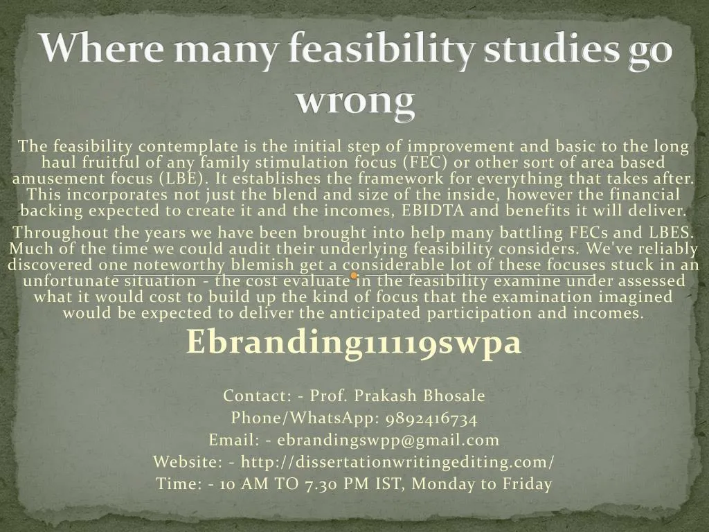 where many feasibility studies go wrong