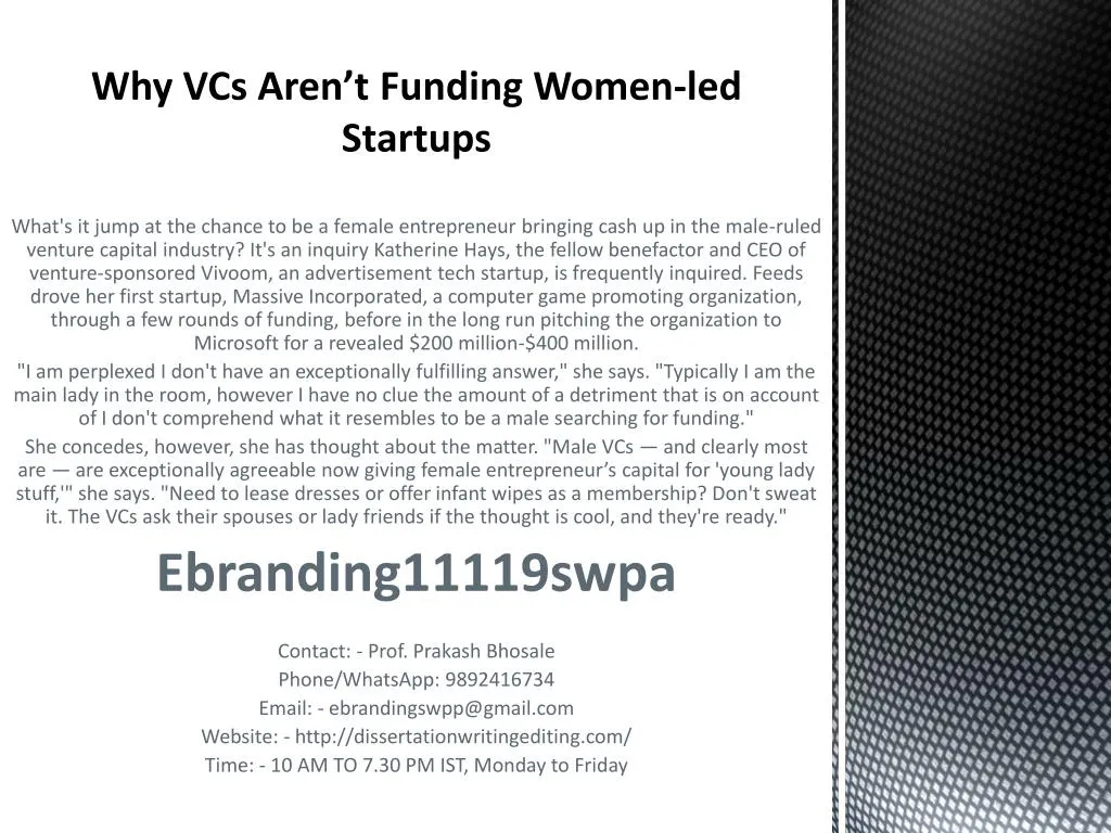 why vcs aren t funding women led startups