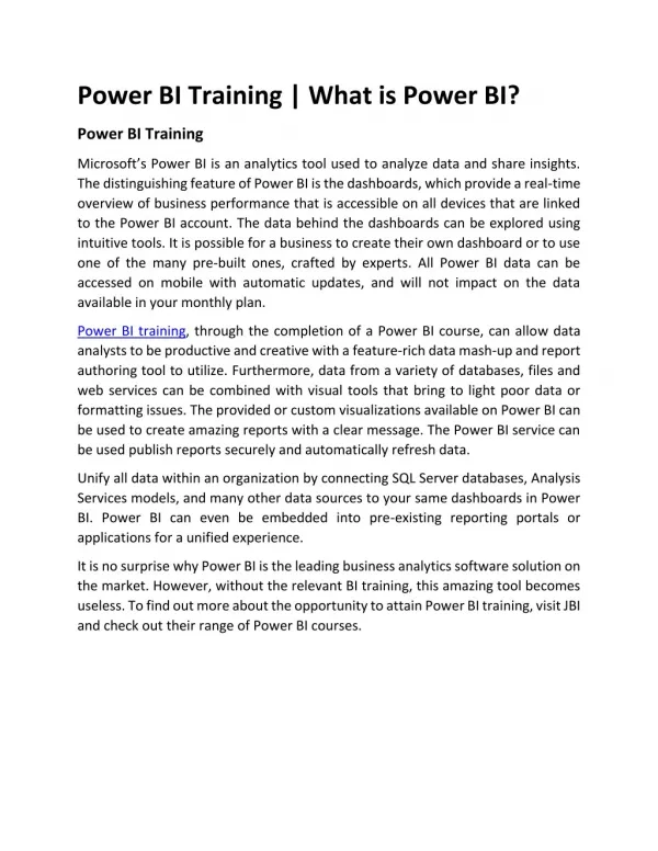 Power BI Training