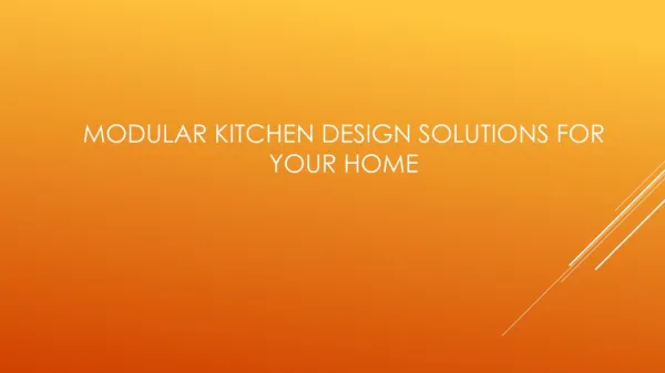 Modular Kitchen Design Solutions For Your Home