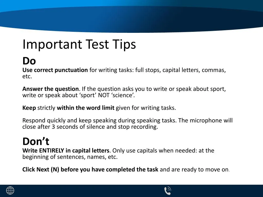 important test tips