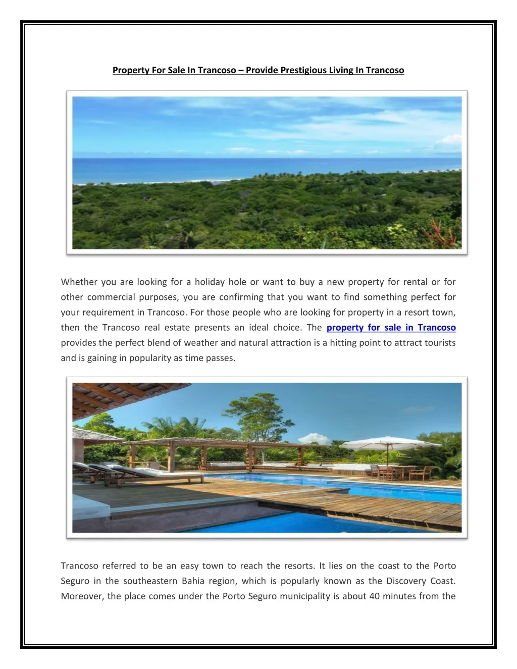 property for sale in trancoso provide prestigious