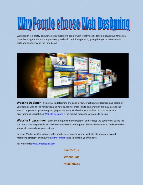 Why People Choose Web Designing?