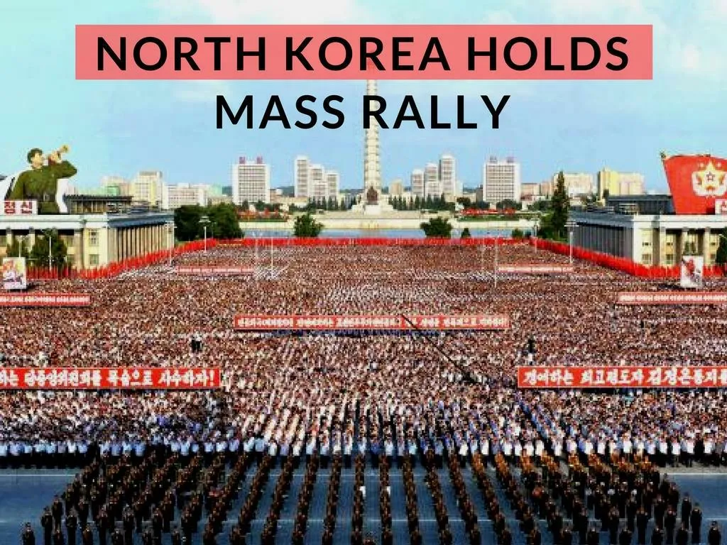 north korea holds mass rally